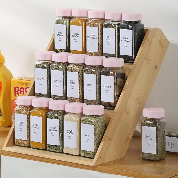 24 Glass Spice Jars with Labels, Spice Jar Set, 4oz Seasoning Containers - Image 5