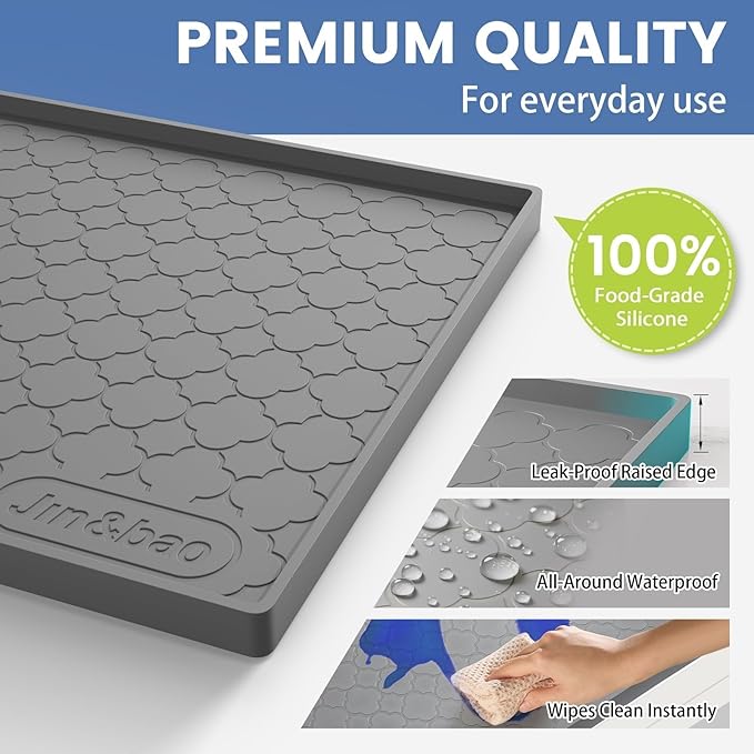 Jin&Bao Waterproof Under Sink Mat 31" x 22", Thick Silicone Mat Cabinet - Image 2