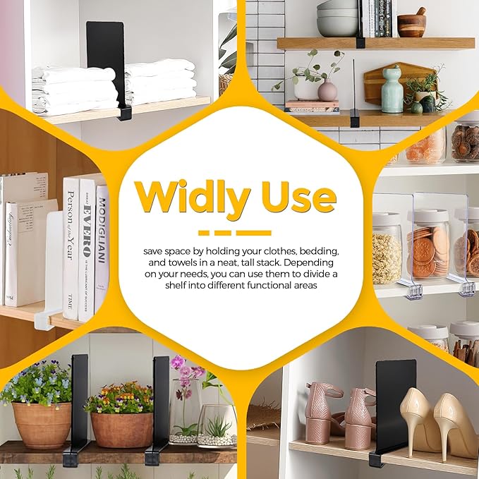 JOY DECOR 2 Pack Acrylic Clear Shelf Dividers - Image 8
