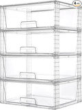 Vtopmart 4 Pack Large Stackable Storage Drawers, Easily Assemble Clear Acrylic by Vtopmart