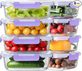 8 Pack 36oz Large Glass Meal Prep Containers by HOMBERKING