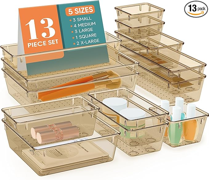StorMiracle 13 PCS Drawer Organizer Set, 5 Varied Size Bathroom and kitchen by StorMiracle