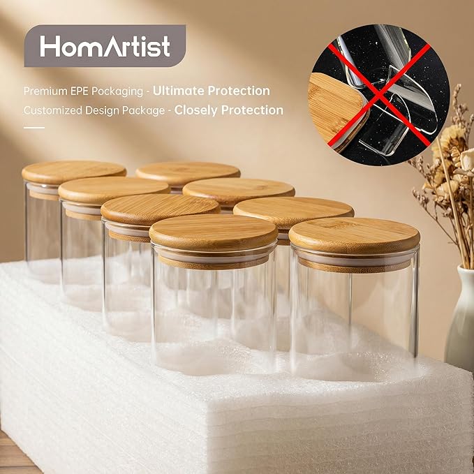 HomArtist 21oz - 4 Pack Glass Jars - Image 7