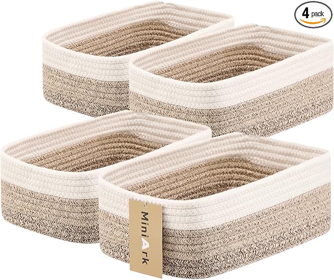 MiniArk Small Storage Baskets for Organizing | Closet Organizer Bins | Shelf by MiniArkStorageBasketsHome
