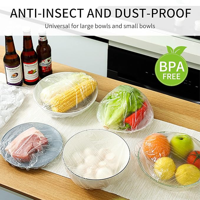 Homelove 150pcs Plastic Bowl Covers Food Cover Dish Covers, Reusable Elastic - Image 3