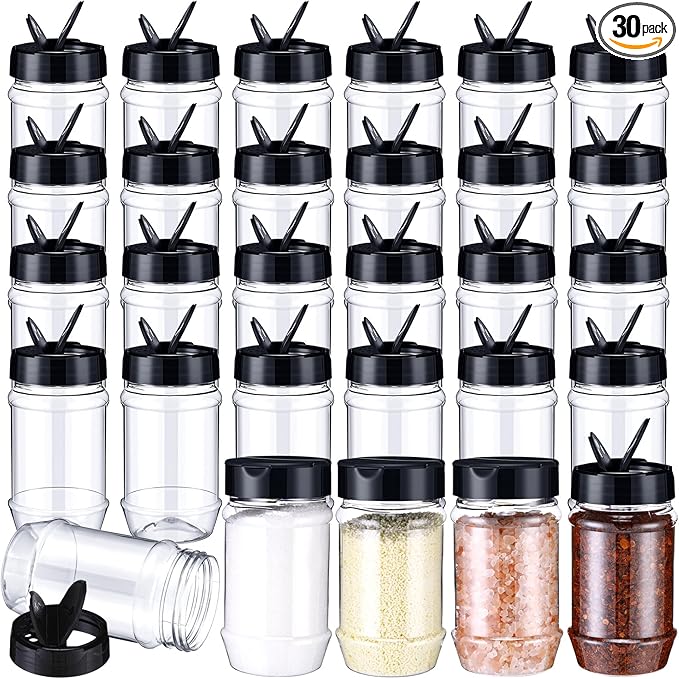 Mimorou 30 Pack Plastic Spice Jars by Mimorou