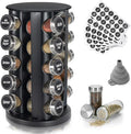 Tianifa Black Countertop Revolving Spice Rack, Empty 20-Jars Rotating Spice by Tianifa
