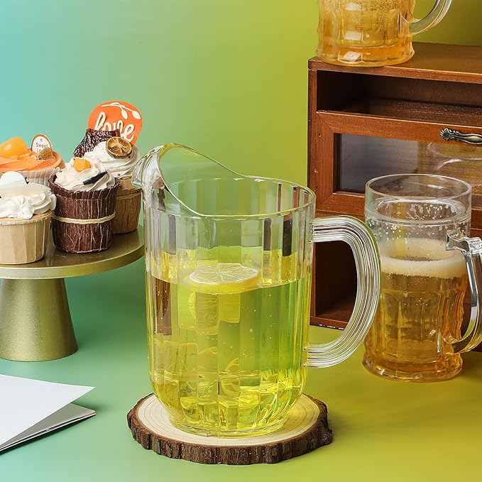 Tessco for you 6 Pcs Plastic Pitchers 60 Ounce Clear Restaurant Jug Large Water - Image 6