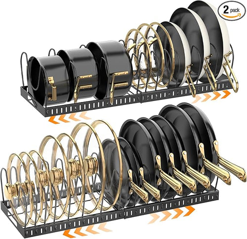 2PACK Expandable Pots and Pans Organizer Under Cabinet by Unknown