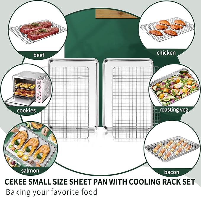 CEKEE 4 PCs Small Baking Sheet - Image 5