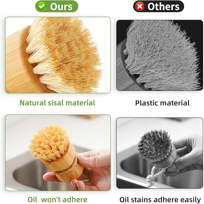 SUBEKYU Bamboo Dish Scrub Brush - Image 3
