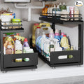 Under Sink Organizer Upgrade To Professional Rails, 2-Tier Dual Pull Out by UnderSinkOrganizer