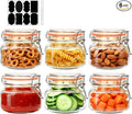 16 oz Glass Jars With Airtight Lids And Leak Proof Rubber Gasket, Wide Mouth by Encheng