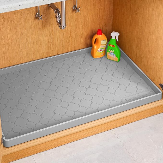 Jin&Bao Waterproof Under Sink Mat 19" x 19", Thick Silicone Mat Cabinet by Jin%26Bao