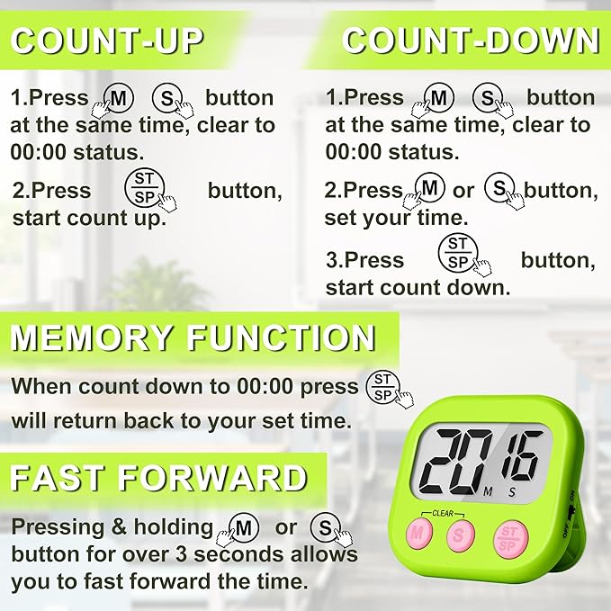 ZILLEEN Classroom Timer for Kids Teachers 2 Pack Digital Timers - Image 8