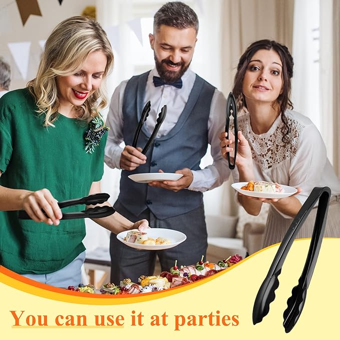 Tessco for you 50 Pcs Plastic Tongs for Serving Bulk, 9 Inch Plastic Disposable - Image 6