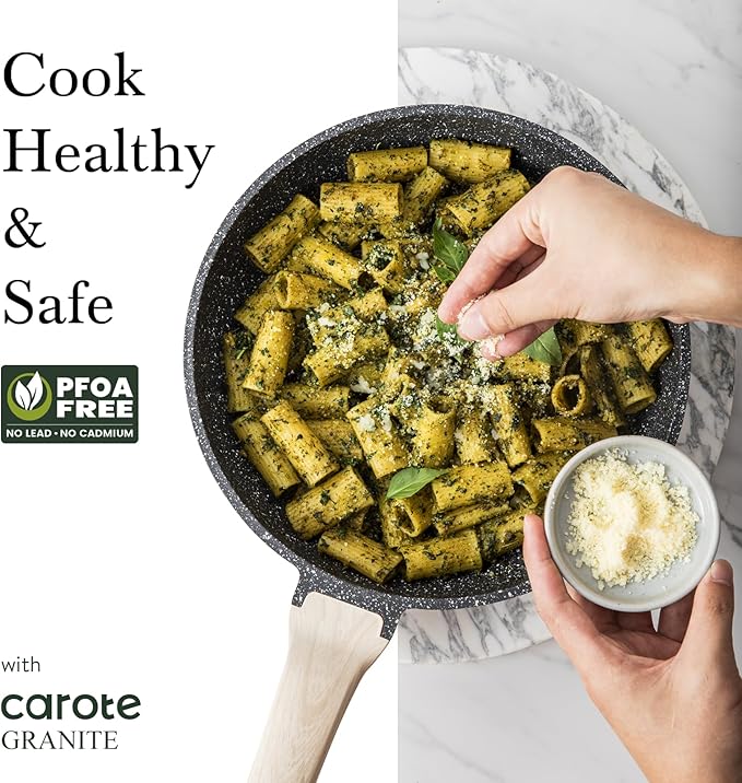 CAROTE Non Stick Frying Pan Skillet, Egg Pan Omelet Pans, Granite Cookware - Image 4