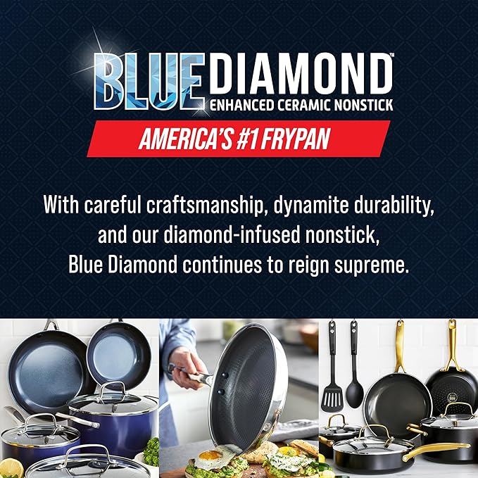 Blue Diamond Hybrid Nonstick Stainless Steel 10” Frying Pan, PFAS-Free Ceramic - Image 7
