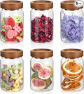 6oz Small Glass Jars with Wood Lid Spice Jar Round Food Storage Canister Clear by Patoper