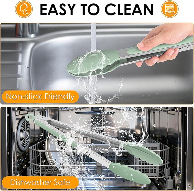 Hotec Silicone Kitchen Tongs for Cooking 9-Inch Serving Tongs - Image 7