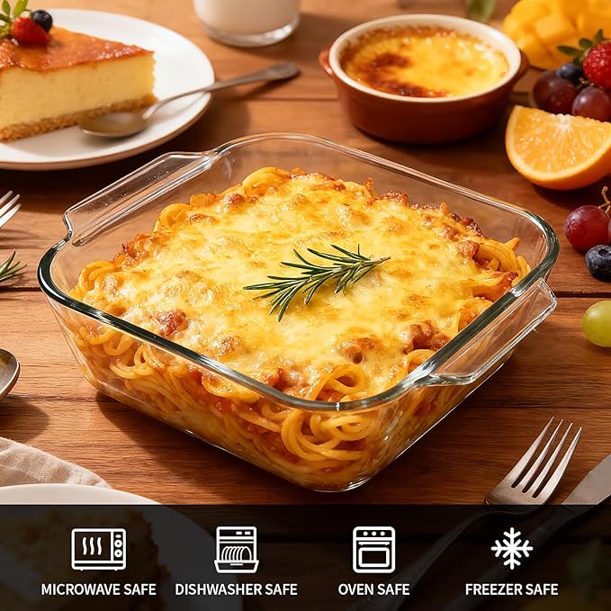 6"x6" Baking Pan, Square Baking Dishes 2 Pack Glass Bakeware Dish - Image 4