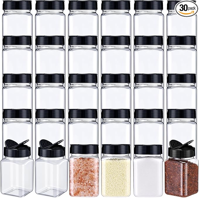 Mimorou 30 Pack Plastic Spice Jars by Mimorou