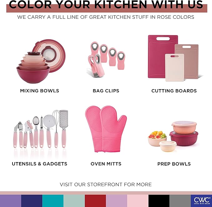 COOK WITH COLOR Prep Bowls with Lids- Wide and Deep Nesting Plastic Small - Image 8