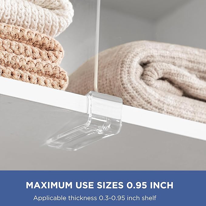 HBlife 12 Inches Tall Clear Shelf Dividers, 16 Pack Purse Organizer - Image 4