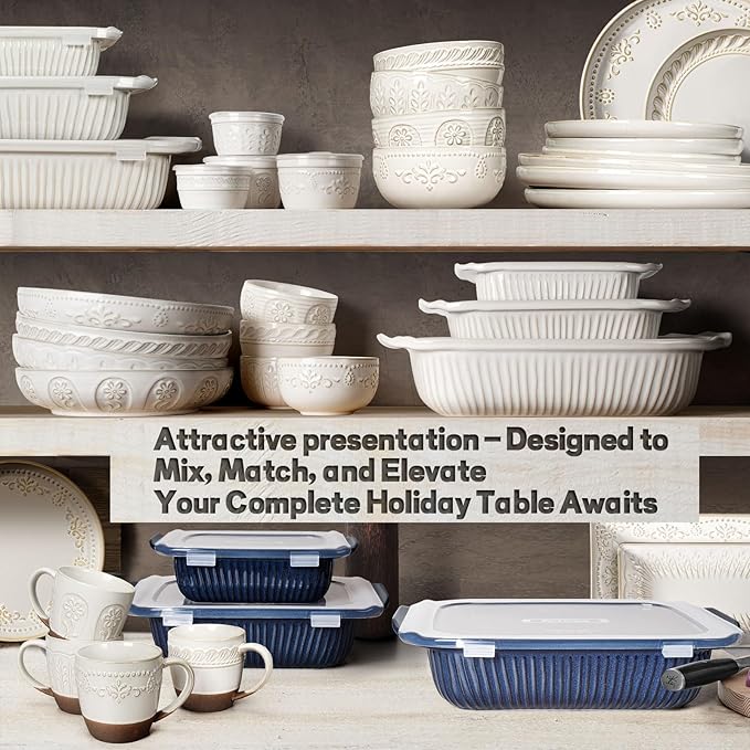 Artena Casserole Dishes For Oven, Ceramic Baking Dish, Large Lasagna Pan - Image 4