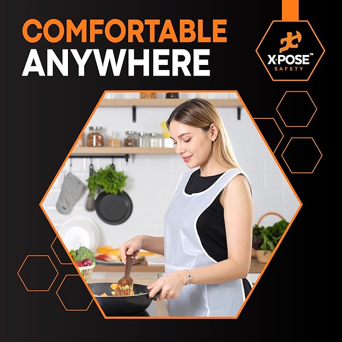 Xpose Safety 5000 White Plastic Disposable Aprons - Image 6