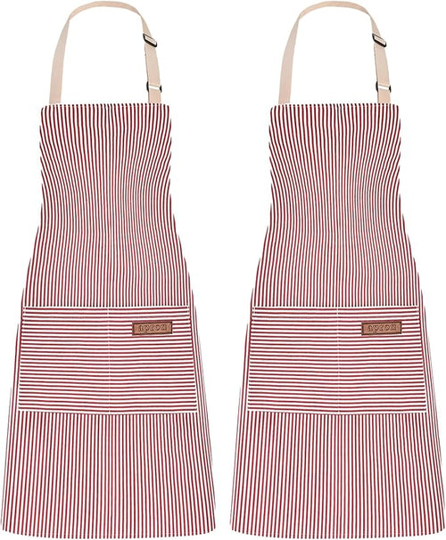 2Pack Adjustable Kitchen Apron for Women Men by ZAIORD