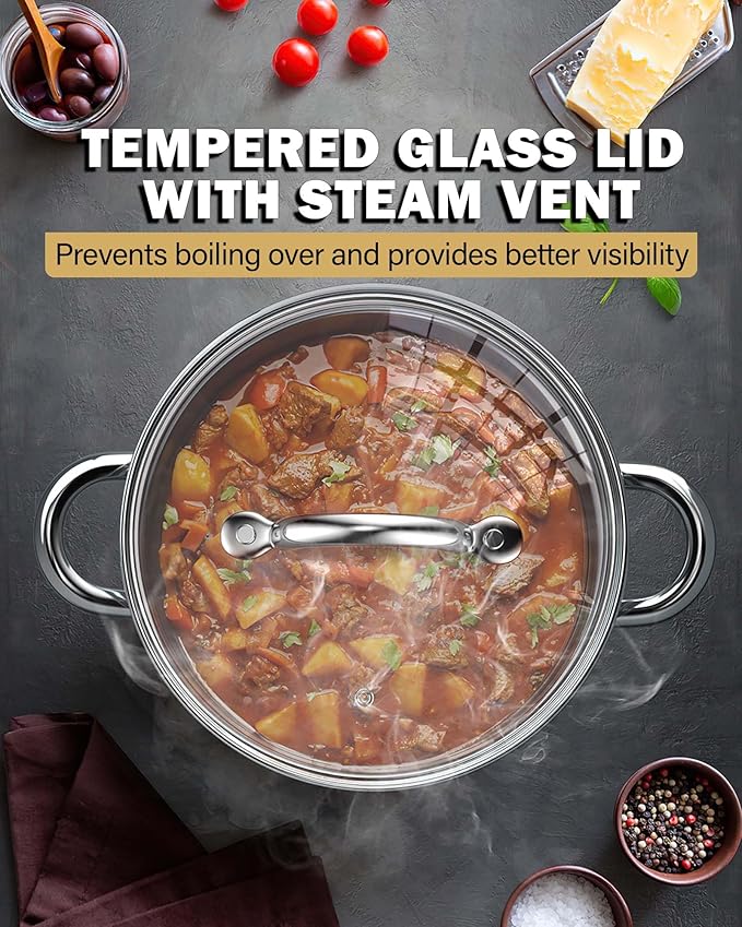 Cook N Home 5.5-Quart Sauce Pot Stainless Steel Stockpot - Image 4