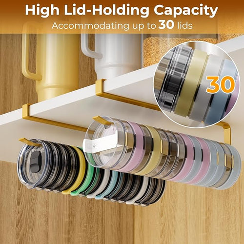 2 PCS Tumbler Lid Organizers, Ample Lid Capacity Up to 30 Lids, No Adhesive No - Image 2