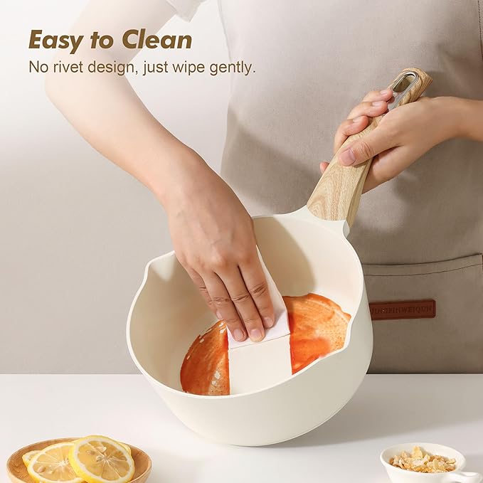 SENSARTE 1.5 & 2.5 Quart Ceramic Sauce Pan Sets - Image 6
