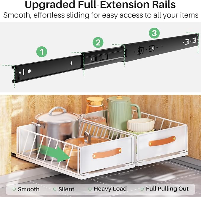 Pull out Cabinet Organizer, Heavy Duty Slide out Pantry Shelves Drawer Storage - Image 3