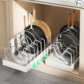 Lozovin Pull Out Pots and Pans Organizer Under Cabinet, Sliding Lid Holder and by Lozovincablemanagementtray