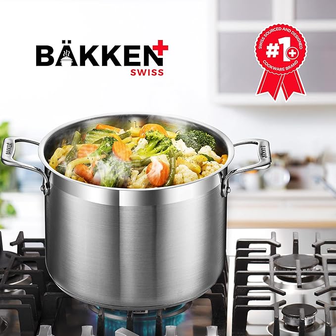 Stainless Steel Stockpot with Lid 12 Quart, Durable 18/8 Stainless Steel - Image 8