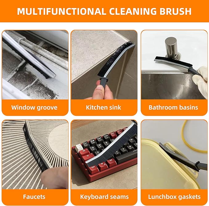 10Pcs Hard-bristled Crevice Cleaning Brush, Bathroom Cleaner Tools - Image 5