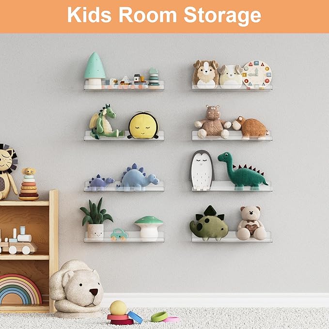 upsimples 10 Pack Acrylic Shelves Wall Organizer and Storage, Toy Cars - Image 7