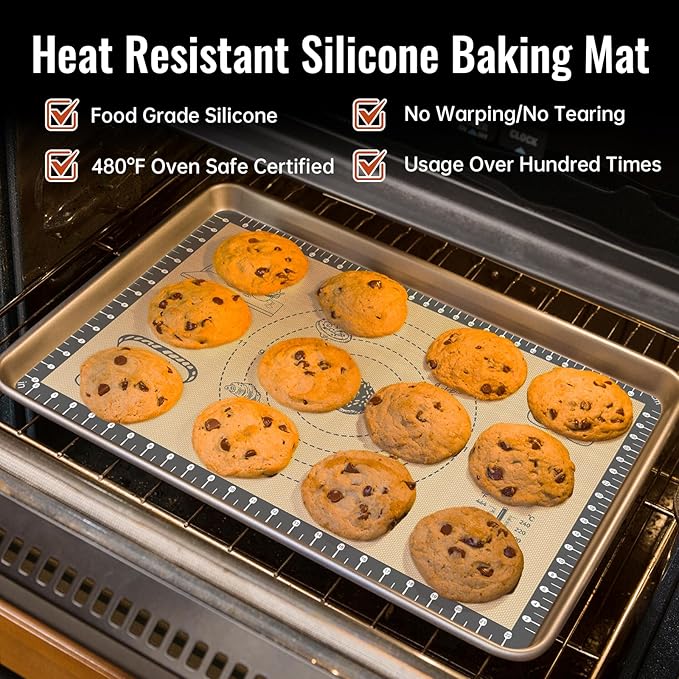 Silicone Baking Mat with 10 Quick Recipes, Extra Thick Silicone Mats - Image 6