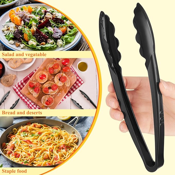 Tessco for you 50 Pcs Plastic Tongs for Serving Bulk, 9 Inch Plastic Disposable - Image 4