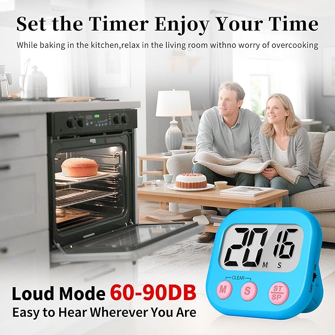 ZILLEEN 6 Pack Kitchen Timers for Cooking Digital Classroom Timers for Kids - Image 3