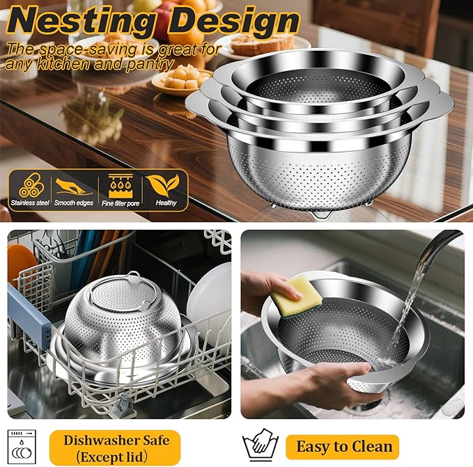 Colander, Stainless Steel Colander - Image 6