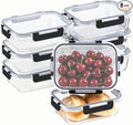 8 Pack 36oz Large Glass Meal Prep Containers by HOMBERKING