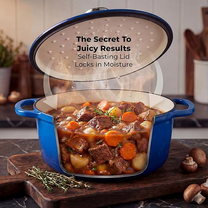 Zulay Kitchen 7.7 Quart Enameled Cast Iron Dutch Oven Pot - Image 4