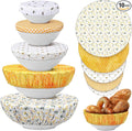 Patelai 10 Pcs Bowl Covers Reusable in 5 Size Stretch Cloth Fabric Elastic Food by Patelai