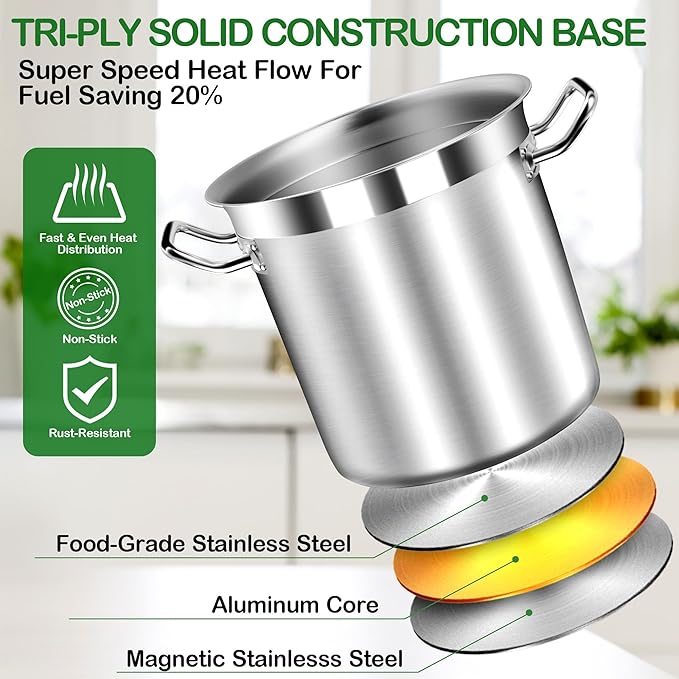 STOCKPOT Extra Large Stock Pot 100 Quart – Professional Stainless Steel Stockpot - Image 3