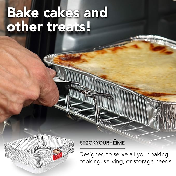 Stock Your Home Aluminum 9x13 Disposable Foil – Half Size Deep Steam Table - Image 7