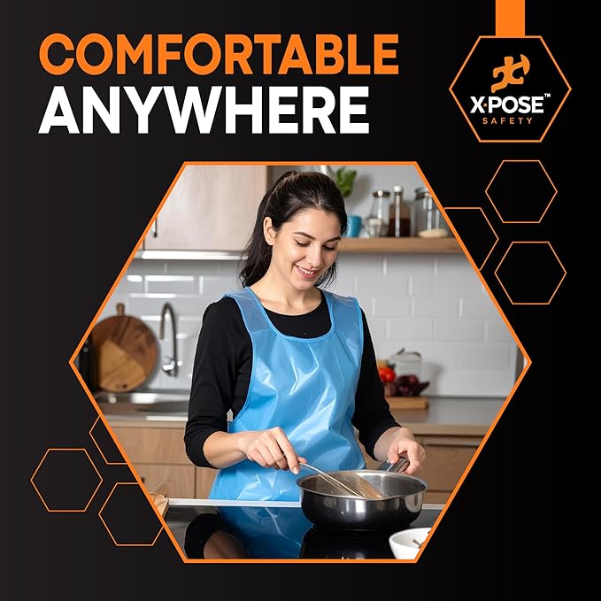 Xpose Safety 1000 Blue Plastic Disposable Aprons - Image 6