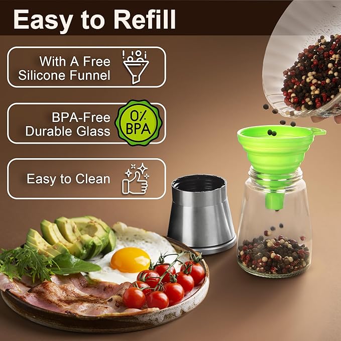 Stainless Steel Salt and Pepper Grinder Set of 2 - Image 6